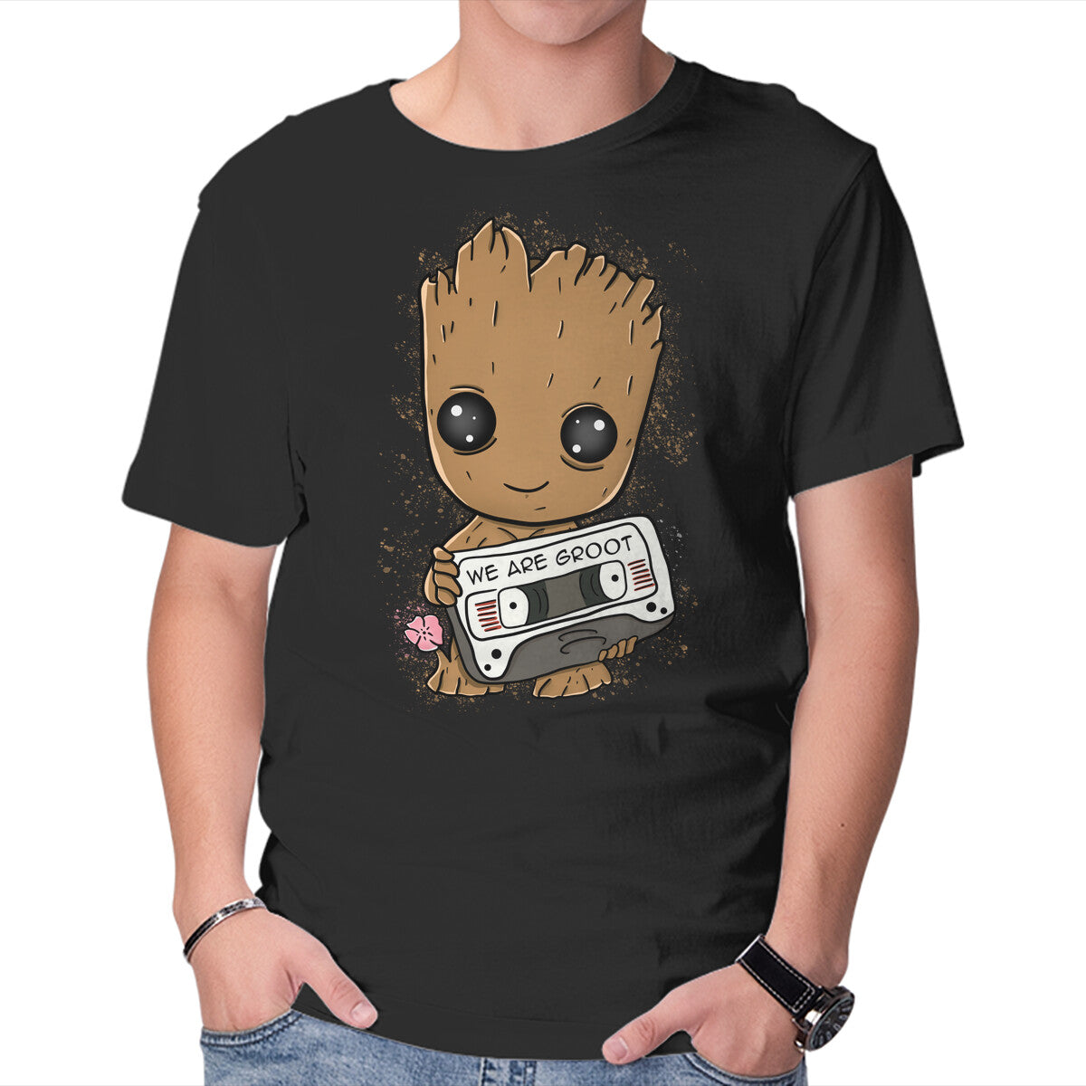 Unisex Crew Neck T-Shirt Cute We Are Groot Graphic Short Sleeve Casual Tee XL