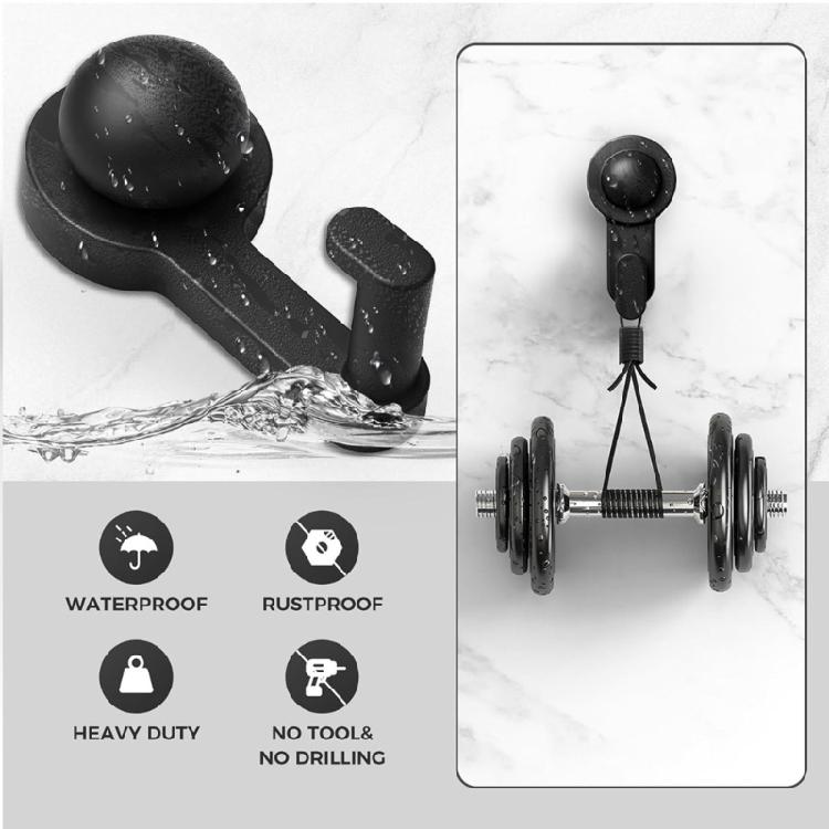 Practical Shower Hook 5kg Load Rustproof Metal Suction Hangers Rusts Resistant Bathroom Hook For Tile Walls