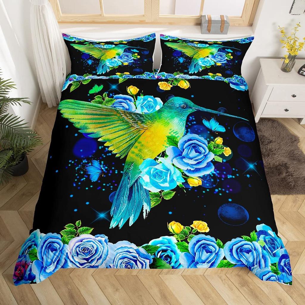 Boho Mandala Duvet Cover Collection Hummingbird Bedding Collection Microfiber Farmhouse Cute Birds Comforter Cover Queen For Kids Boys Girls