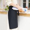 Sentsuki Black Apron with Towel Loop, Perfect for Chefs, Salons, and Commercial Use, 55cm Long, Suitable for Towel Racks in the Kitchen and Food Servi