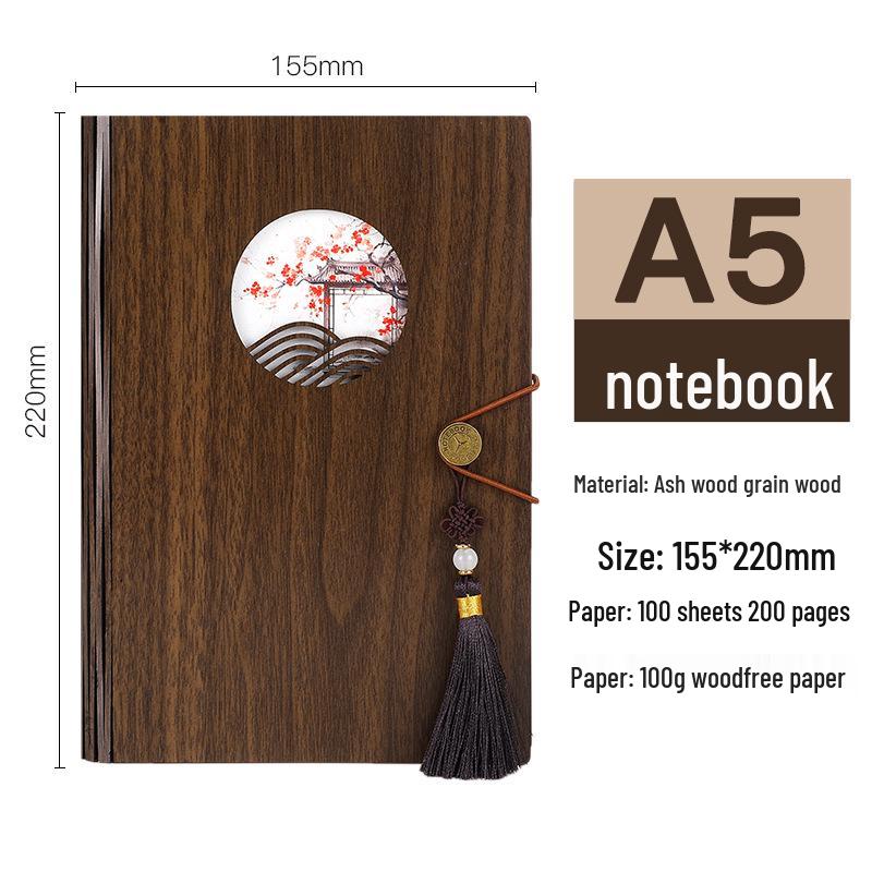 Premium Wooden Notebook Gift Set: Customizable Journal with Logo for Business Souvenir