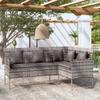 Vidaxl L-Shaped Sofa With Cushions, Pe Rattan, Grey