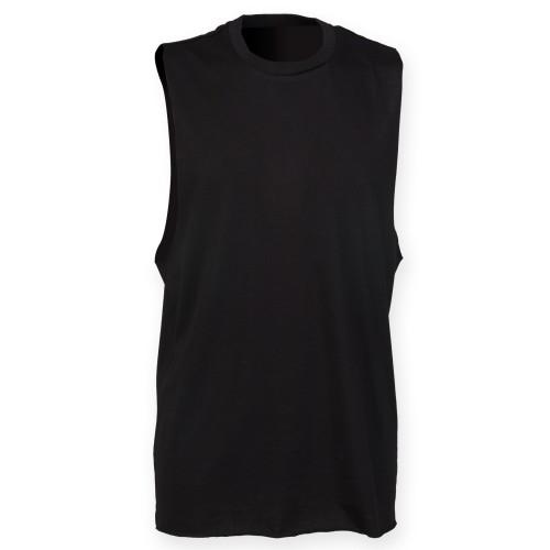

SF Men Mens High-Neck Slash Armhole Vest Top M чорний