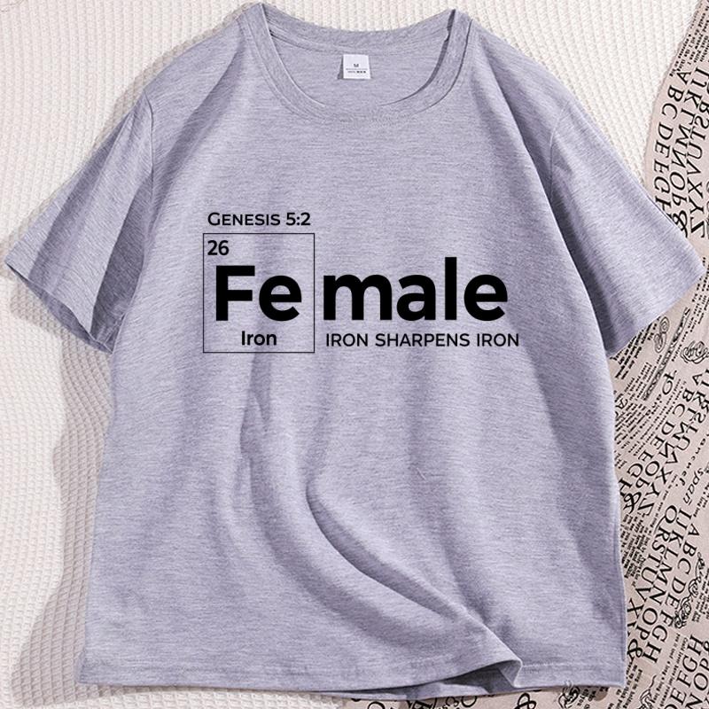Female The Original Iron Man Printed T Shirt Cotton Short Sleeve Feminist Woman Up Tshirt Loose Round Neck Short Sleeve Tops
