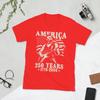Abraham Lincoln Playing Guitar 4th July 250th Anniversary Unisex T Shirt Vintage Tees Short Sleeve TShirts Pure Cotton Clothing