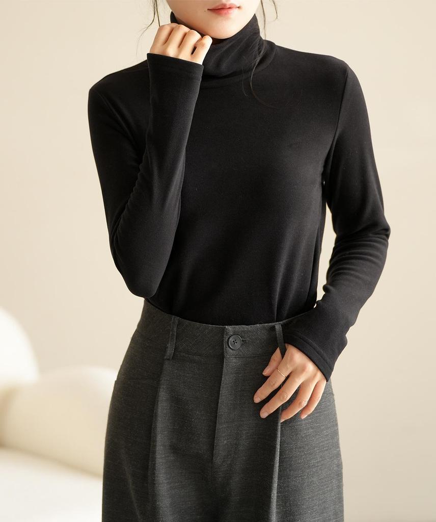 Women's Warm Long Sleeve Semi-High Collar Shirt - Autumn/Winter Style, Class A, 300g