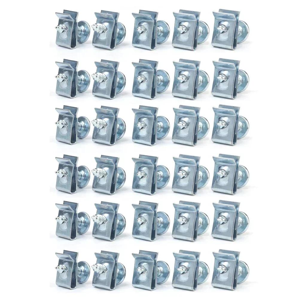 Self Tapping Screws Metal Fastener Clip Car Motorcycle U-Type Clip with Screw Anti-rust Protection Clip Screw Iron Sheet Kit