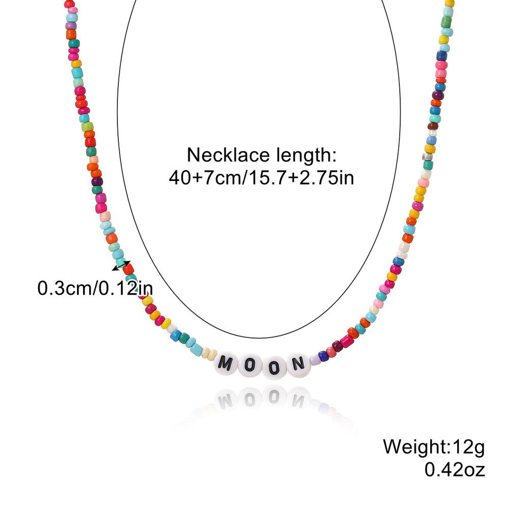 Necklace for Women Bohemian Spring and Summer Necklaces Premium Sense of Simplicity Butterfly Beaded Jewelry Colorful Rice Beads Letters Necklace