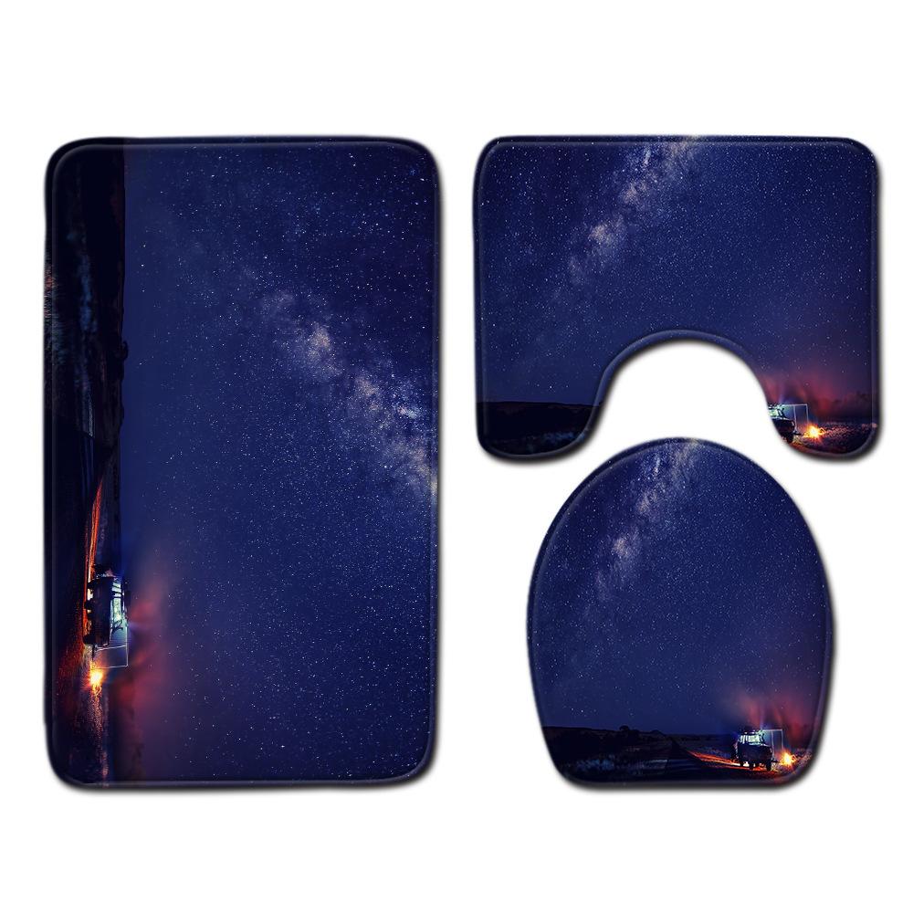 Star Bathroom Floor Mat Toilet Three-Piece Set