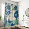 1 piece of 180x180cm seahorse pattern printed shower curtain partition, waterproof and mold resistant for use in the bathroom