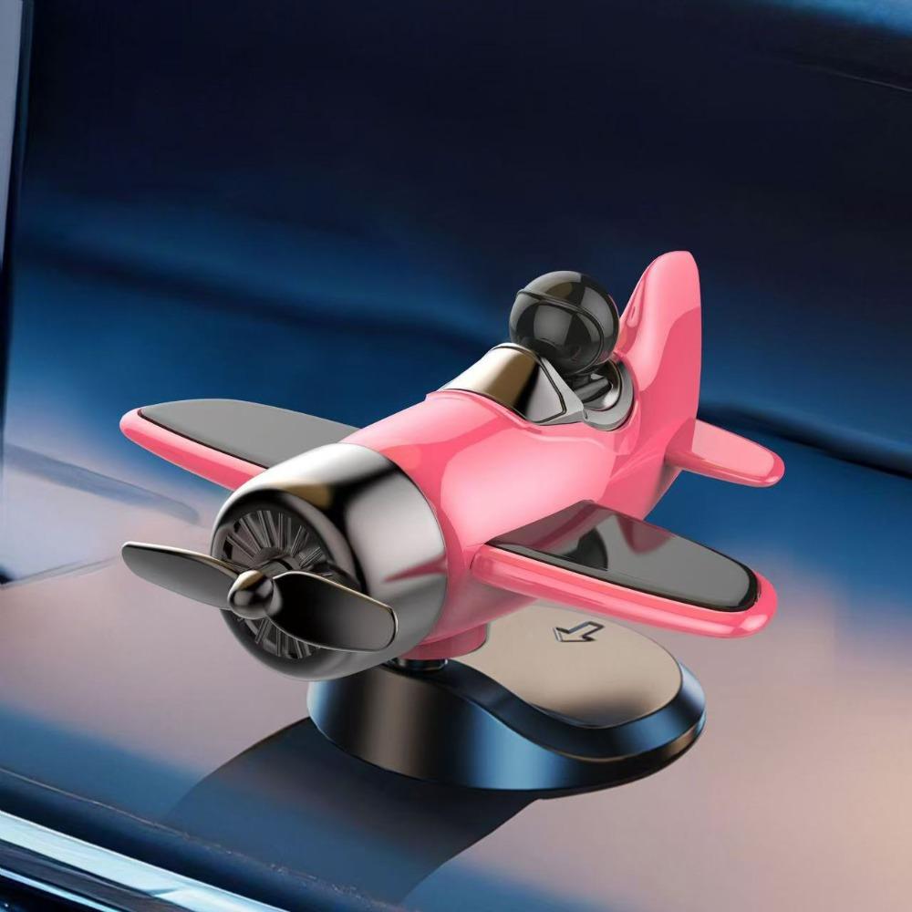 Silent Car Dashboard Ornament Solar Powered Car Interior Decoration Rotating Airplane Gifts розовый