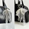 3-color Pearl Ribbon Lace Bag Decoration Ring Key Ring