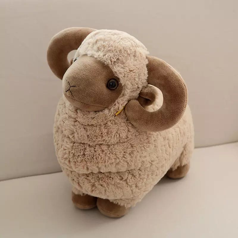 20-60cm Schattig Simulatie Schaap Pluche Speelgoed Kawaii Cartoon Schaap Pop Zacht Knuffeldier Lam Slaapkussen Kerstcadeaus Voor Kinderen 45-50cm bruin