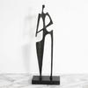 Abstract Human Sculpture Elongated Standing Figure Ornament Marble Base