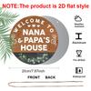 2D Flat, 1pc Nana & Papa'S House Welcome Sign, Rustic Wood Grain with Eucalyptus Wall Decor, Featuring Heart And Floral Design, Perfect for