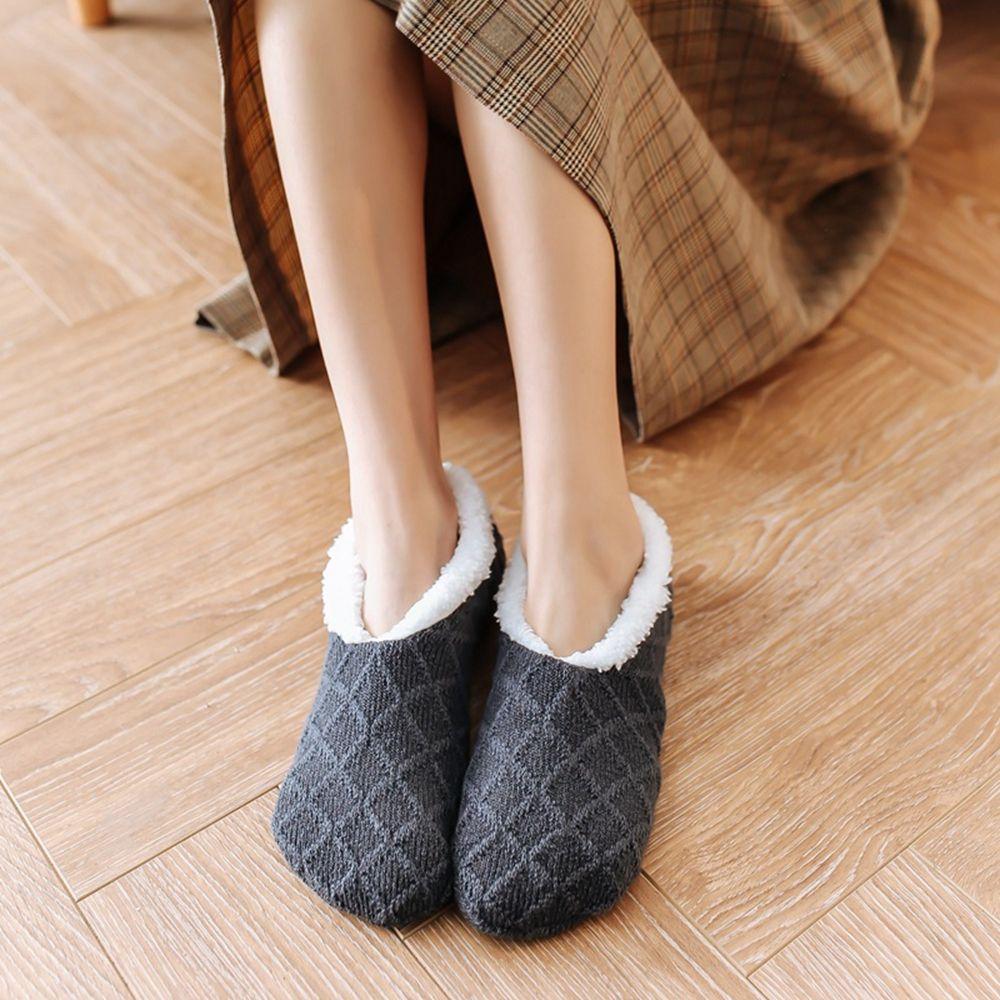 Indoor Socks Plush Solid Color Floor Socks Female Hosiery Winter Floor Shoes Coral Fleece Socks