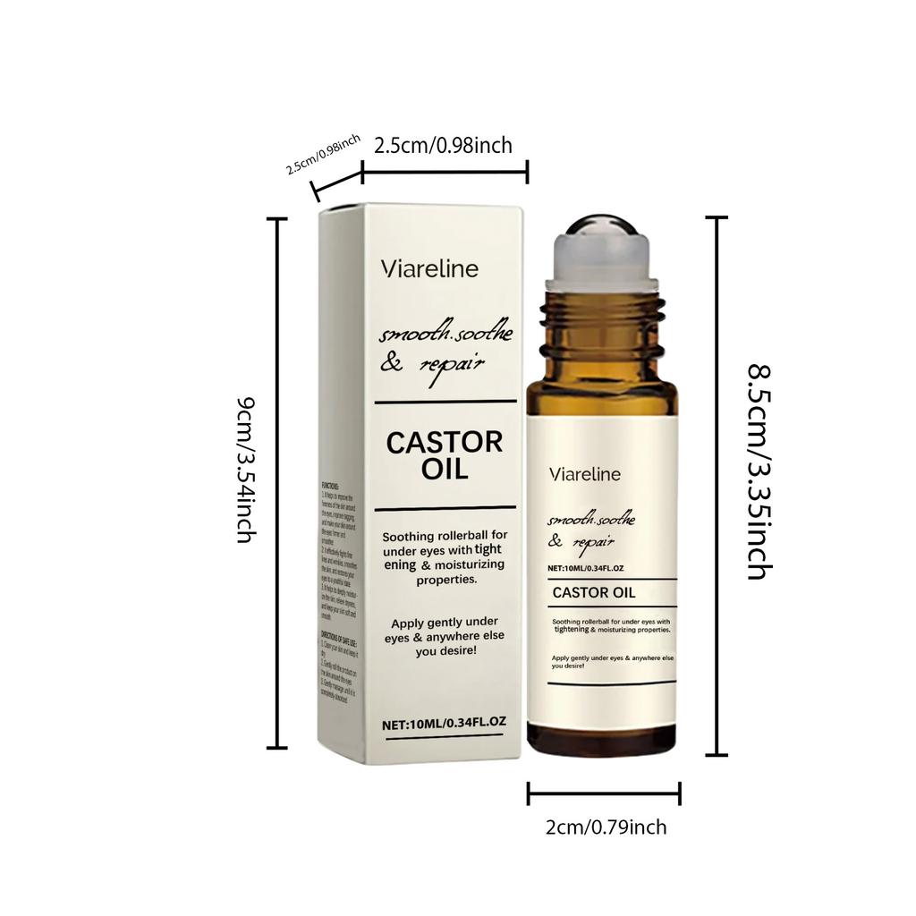 Castor Oil Eye Firming Roll On Gently Massages Firms Contour Brightens Eyes Hydrates with Rollerball Compact Portable Daily Eye Care