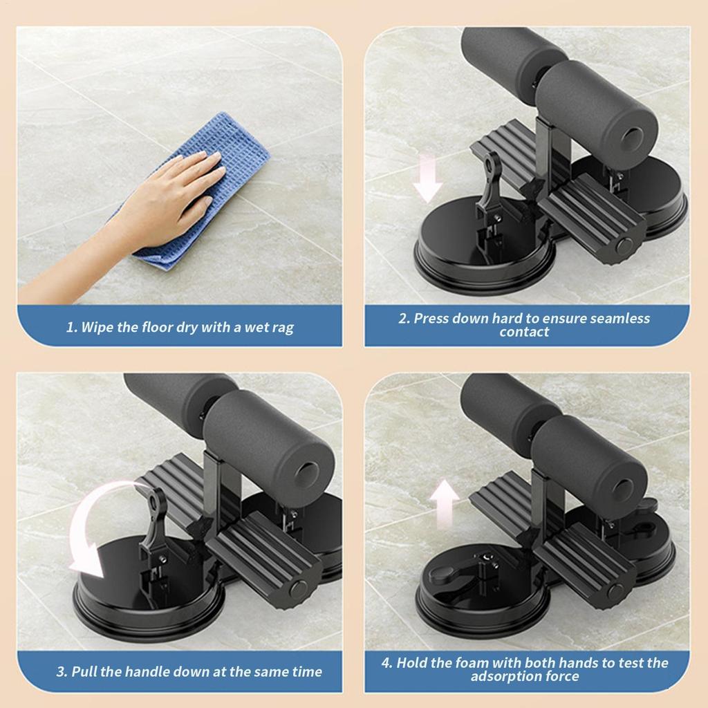 Sit Up Assistant Exercised Abdomen Arms Stomach Thighs LegsThin Fitness Suction Cup Type Sit Up Bar Self-Suction abs machine