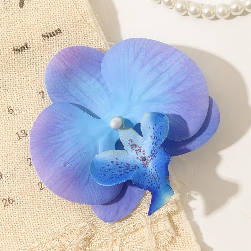 Hot Selling 3/5/10Pcs Butterfly Orchid Artificial Flowers for Home Room Wedding Bridal Accessories Headwear Hair Clips Diy Gift