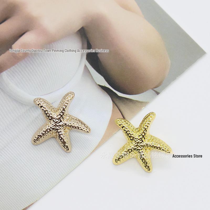 Starfish Metal Decorative Button for Sweaters, Coats, and Jackets