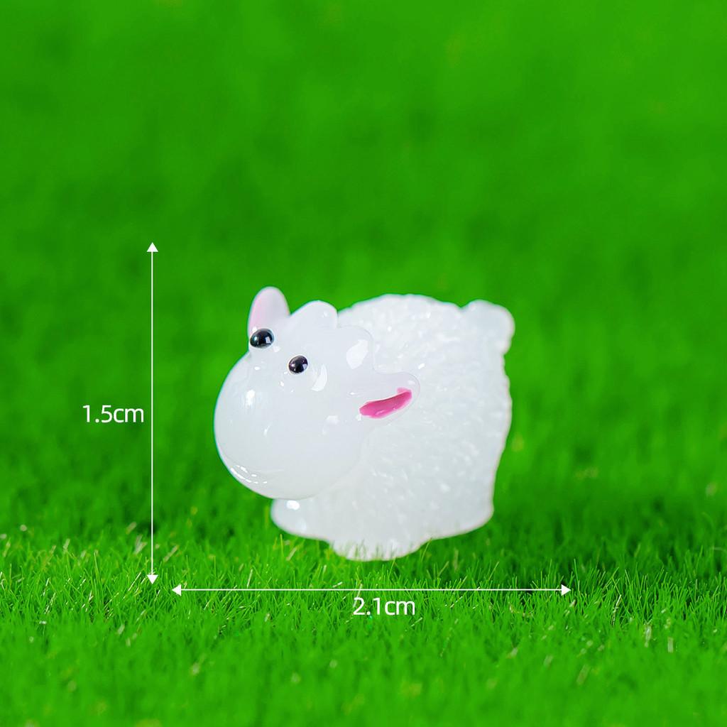

Micro Gardening Landscape Luminous Sheep Dolls Decorative Resin Accessories белый