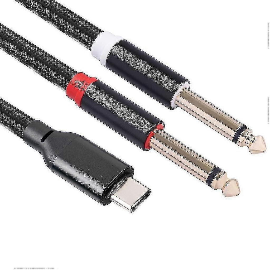 Usb C To Dual 6.35mm Audio Stereo Cable Type C To Dual 6.35mm Audio Cord For Smartphone Multimedia