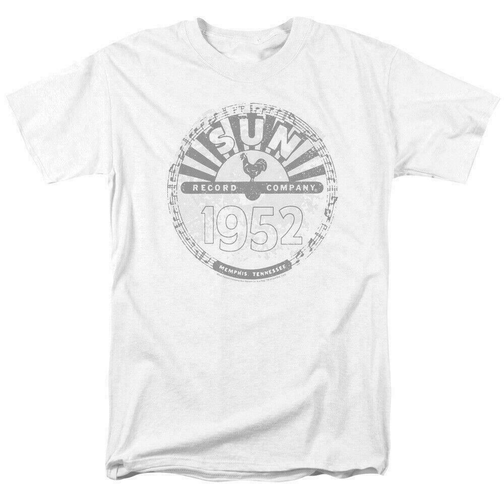 Sun Records Crusty Logo T-shirt Licensed Classic Rock N Roll Music Merch White M