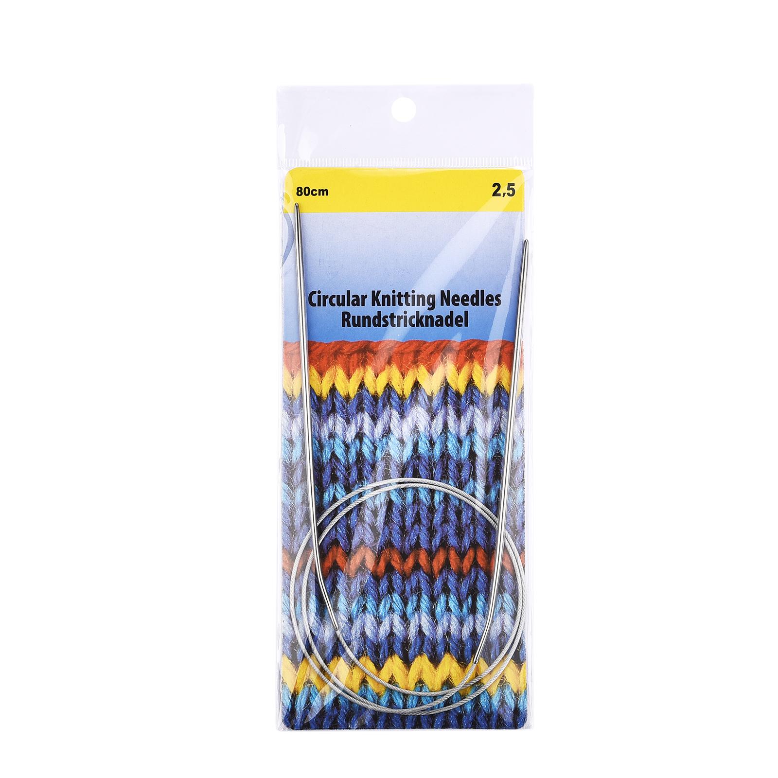 

2.0-10mm Sweater Knitting Needle Stainless Steel Ring Needlework 80cm Weaving Circular Knitting Needlework Kits DIY Knitted Tool