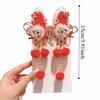 Gift Elegant Traditional Chinese Hair Clip Bow Hair Ball Tassel Hairpin Red Cute New Year Hair Accessory Celebration
