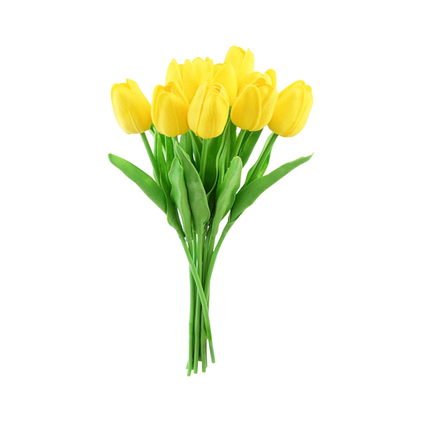 

30 штук искусственных шелковых поддельных цветов 13,5 дюймов для весенних подарков на День матери, пасхальных подарков, украшения для дома, кухни, свадьбы One Size жёлтый