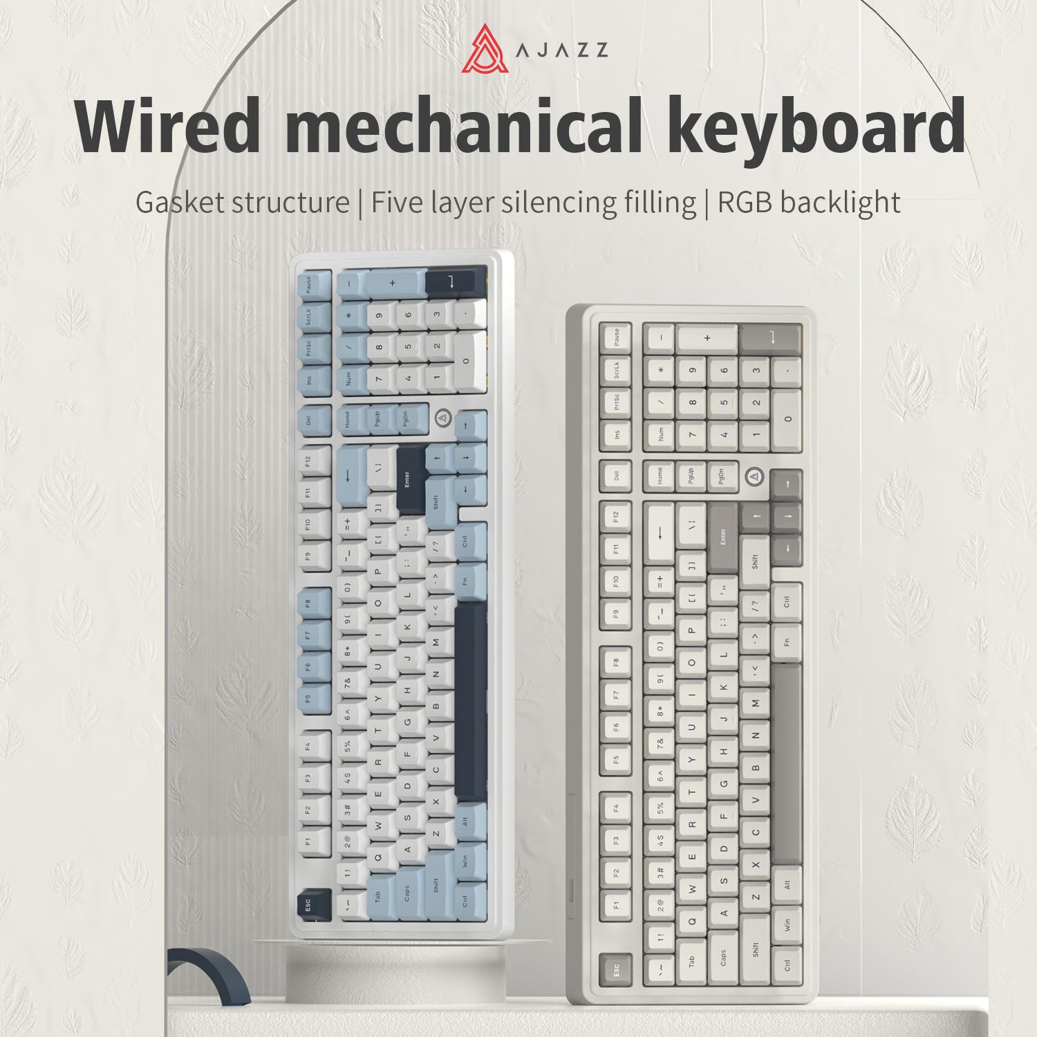 

AJAZZ AK980 Gaming Keyboard RGB Backlit Wired Keyboard Gaming Office Red Switch серый
