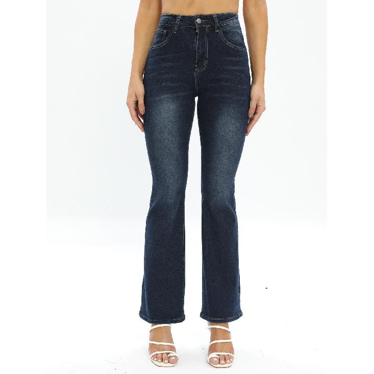 2026 New Women s Slim-Fit Pants Fashionable Versatile Casual Flared Pants S темно-синий