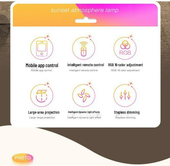 Sunset Lamp: Smart App Dimmable Light for Bedroom, Living Room, and Photography Decor.