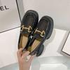 Breathable single shoes women's 2025 summer new British style small leather shoes with one pedal mesh thin thick-soled Doudou loafers