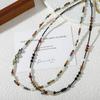 GEMCHIC Women's Unique Geometric Beaded Necklace with Natural Stone and Shell