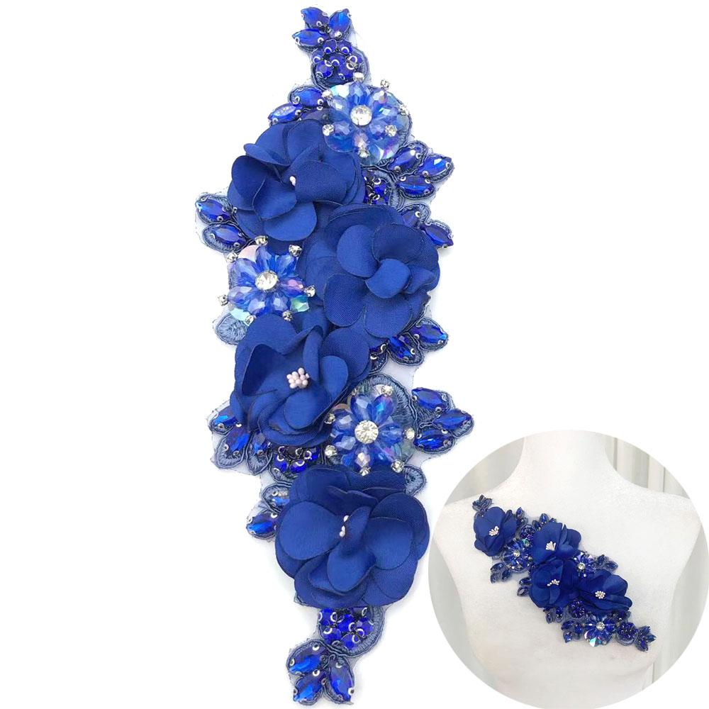 Patchs Fleurs Strassés Diamant Cristal Mode Applique Tissu Pour Robe Femme Embellissement Taille Décoration Accessoires Couture