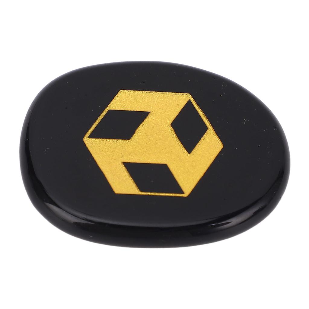 Black Obsidian Stone Engraved Polished Balance Energy Crystal Stone for Meditation Yoga Practice