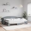 VidaXL Daybed with Trundle and Mattress Light Grey 80x200 Cm Fabric 3197201