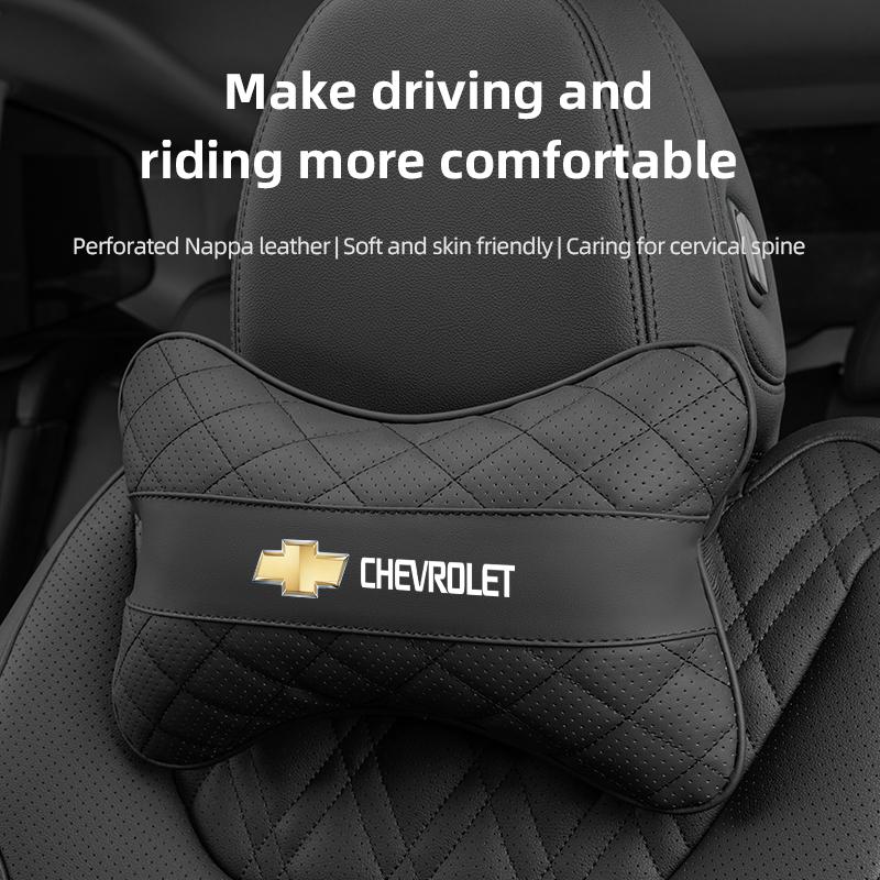 Keychain Leather Car Seat Headrest Lumbar Support Pillow Comfort Auto Interior For Chevrolet Cruze Captiva Spark Z71 Beat Volt
