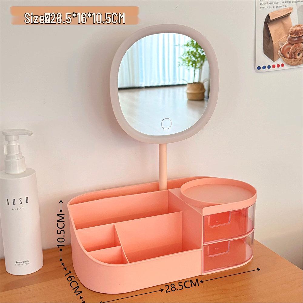 Multifunctional Makeup Organizer with Mirror and Skincare Storage