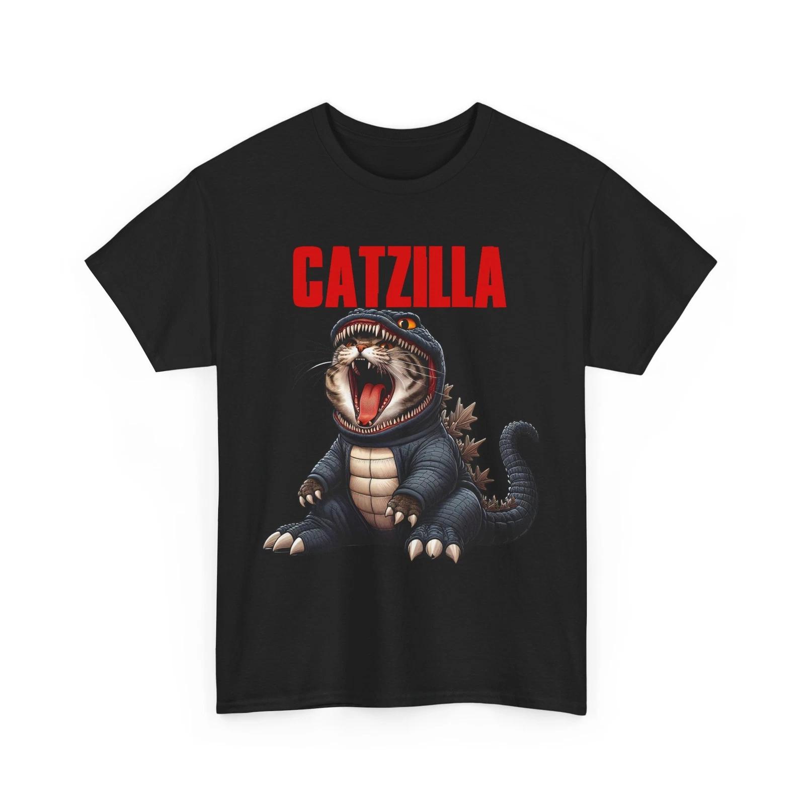 Catzilla T-Shirt for Cat Lovers – Cute & Funny Cat Godzilla Hybrid Tee 2XL