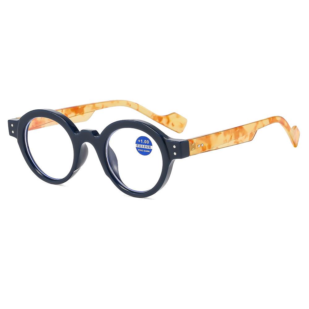 Men Round Retro Reading GlassesGlasses Lenses with Clear VisionMetal Connected Eyeglass Legsfor Women 1.0 1.5 2.0 2.5 3.0 3.5