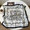 Elegant Women's Silk Scarf: Small, Imitation Silk, Spring & Autumn Neck Warmer, Japanese Style, Square Design.