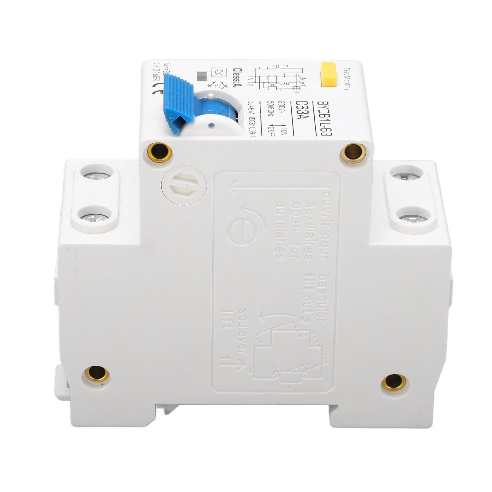 

Автоматичний вимикач Захист від витоку Перевантаження 1P+N DIN-рейка Автоматичний вимикач 230В 63А