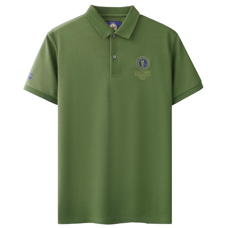 Herren 220g Kurzarm-Poloshirt: Sommer Umlegekragen mit Stickerei, Leichte Businesskleidung, Hochwertige Qualität