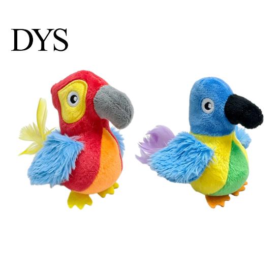 Funny Feathered Cat Teaser Chirping Bird Toy, Interactive Plush Parrot Soft Stuffed Safe Toys for Kittens Pounce Toy Indoor Cats And Kittens,