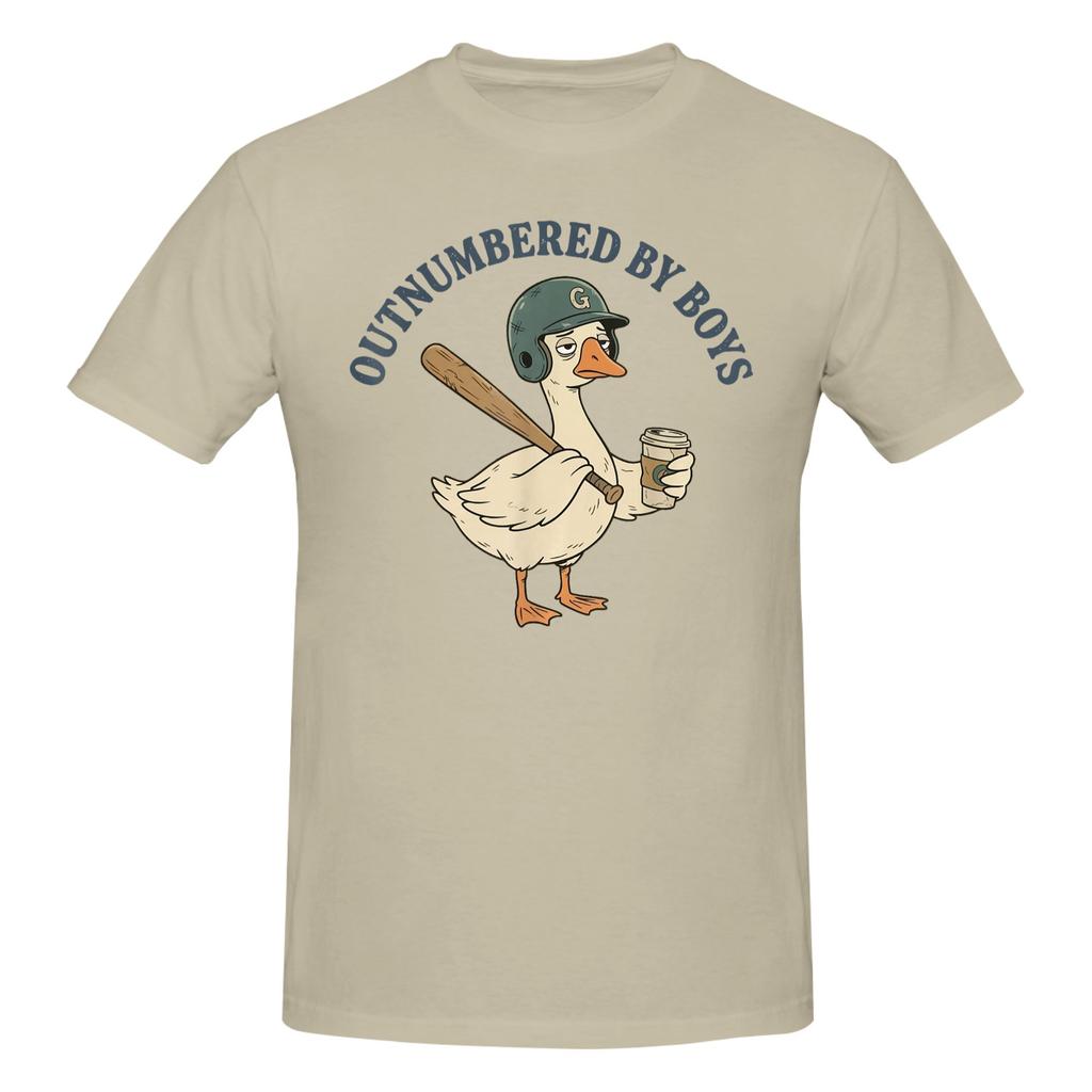1 Piece Funny Mom Goose Mothers Day Outnumbered By Boys Baseball Funny Graphic 100 Cotton Tshirt Tops Tees For Unisex