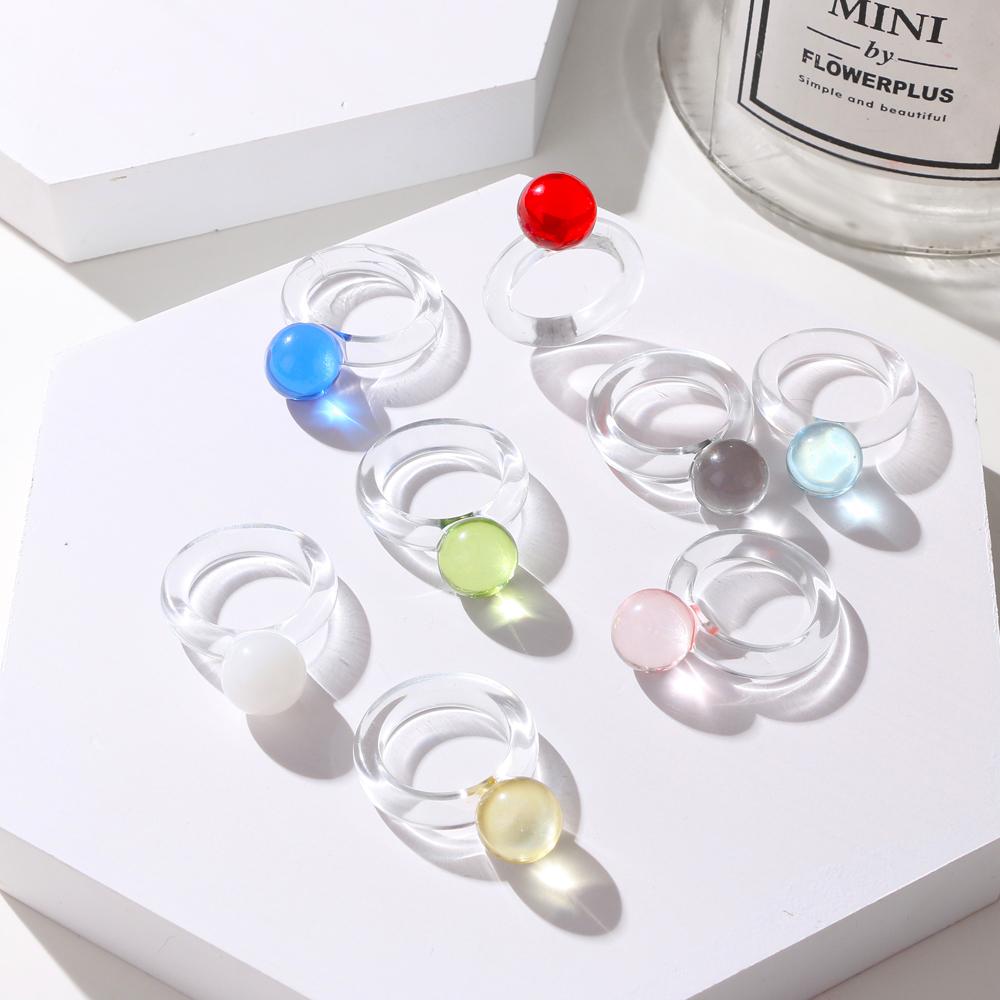 

Стеклянная глазурь Sense Полная прозрачная круглая шар круглая бусина акриловое кольцо безымянный палец кольцо