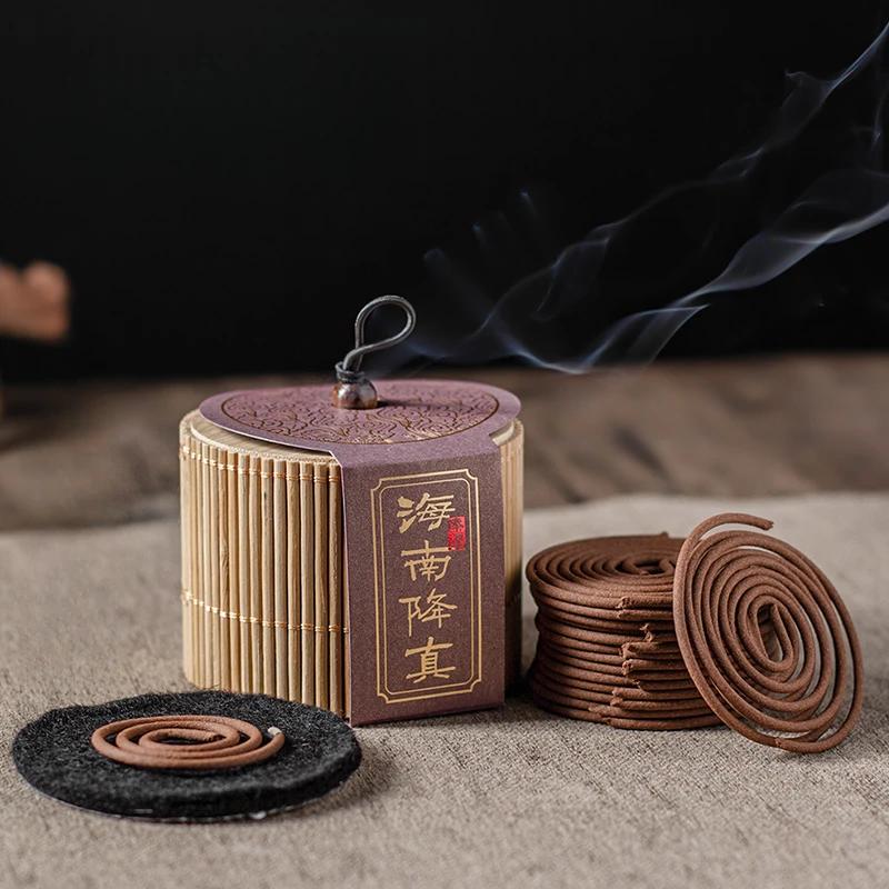 2H Hainan Drop True Incense Natural Incense Coil Indoor/Tea Room/Yoga Meditation/Soothing Purification/Long-lasting Fragrance (as the picture,Hainan drop true- 2h)