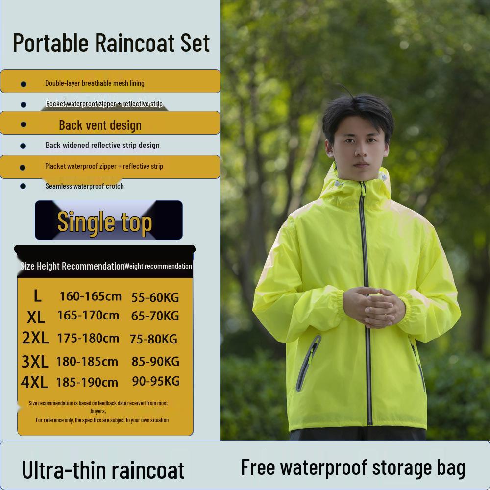 Unisex Full-Body Rainproof Raincoat and Pants Set for Outdoor Activities